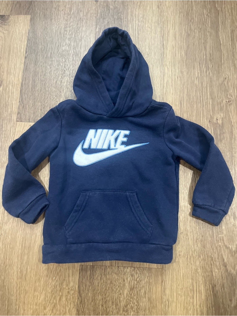 Nike Navy Blue Kids Hoodie with White Logo